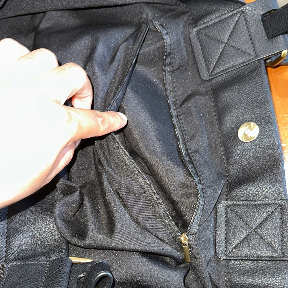 Free People Black Leather Tote with Dual Straps and Subtle Hardware - Picture 7 of 11
